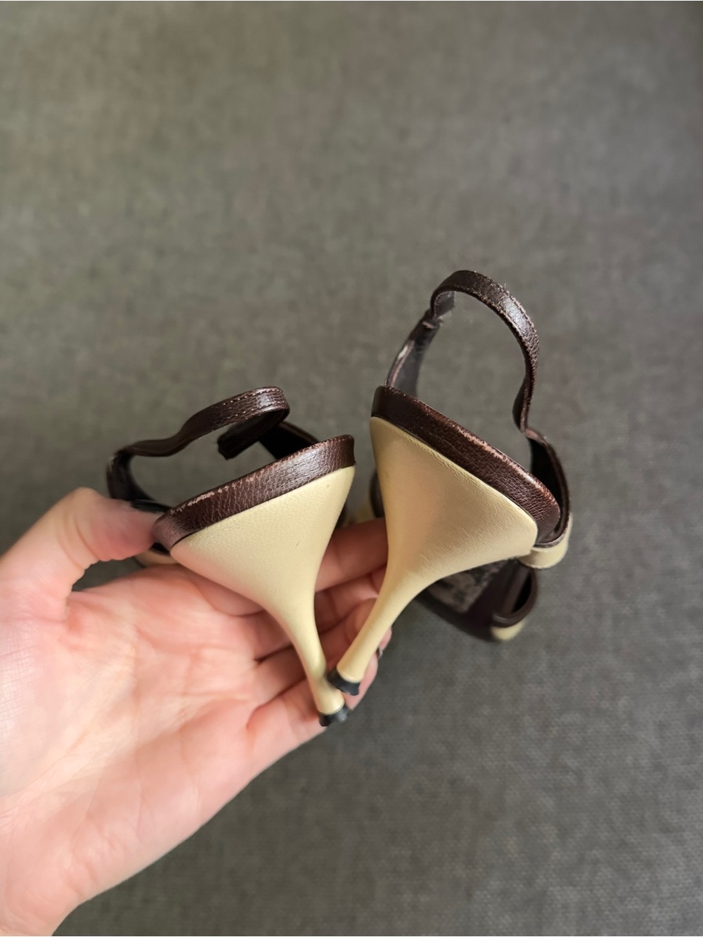 Vintage Miu Miu beige & brown heels - Picture 8 of 9